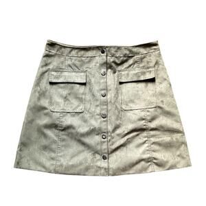 I <3 Ronson Green Faux Suede Mini Skirt: Y2K, 2000s